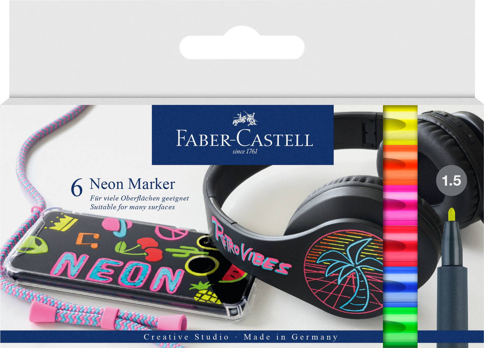 Faber-Castell / Creativity for Kids - Wholesale Marker - Multi-Surface Creative Markers Neon Set of 61