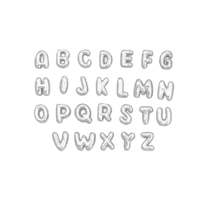 BestBeads&Beyond - Wholesale Individual Charm/Pendant - Gold Silver Cute Bubble Initial Charm, Alphabet Name Letter Charm,sku#LD700