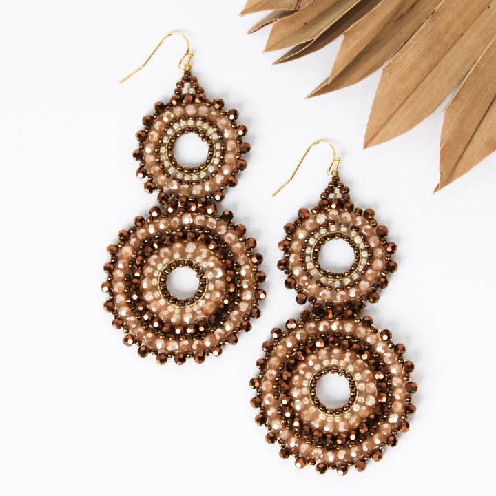 Bali Queen - Wholesale Dangle Earrings - Thai Crystal Double Circle Earrings33