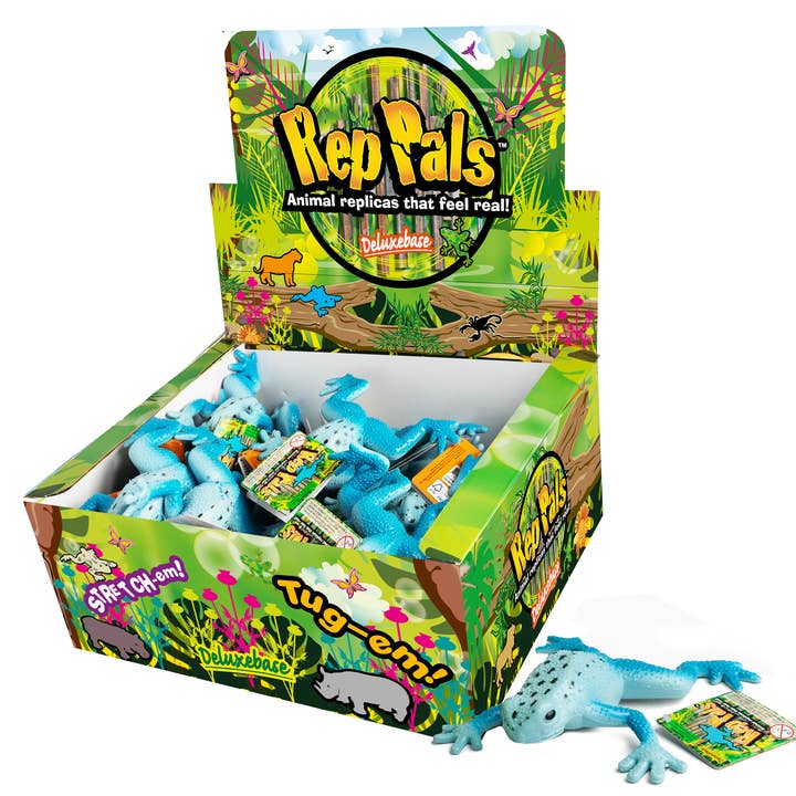 Rep Pals - Blue Poison Arrow Dart Frog Stretchy Replica for wholesale by Deluxebase