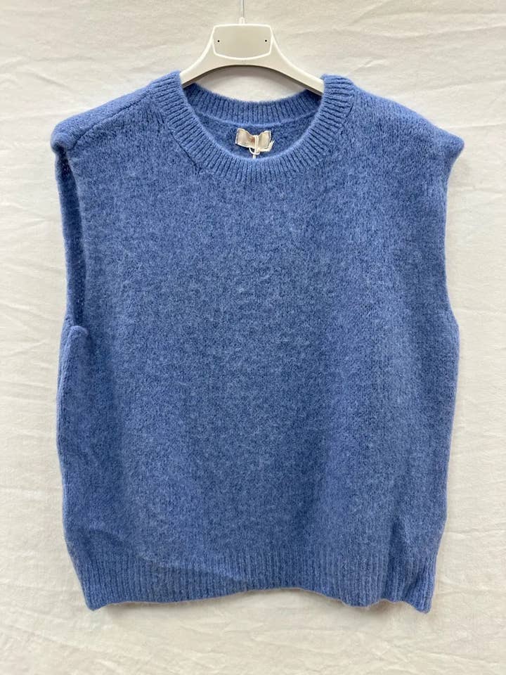 Mimi & Gogo - Wholesale Knit Sweater - Women's - Sleeveless Baby Alpaca Sweater @35552_PulSMAlpaga17