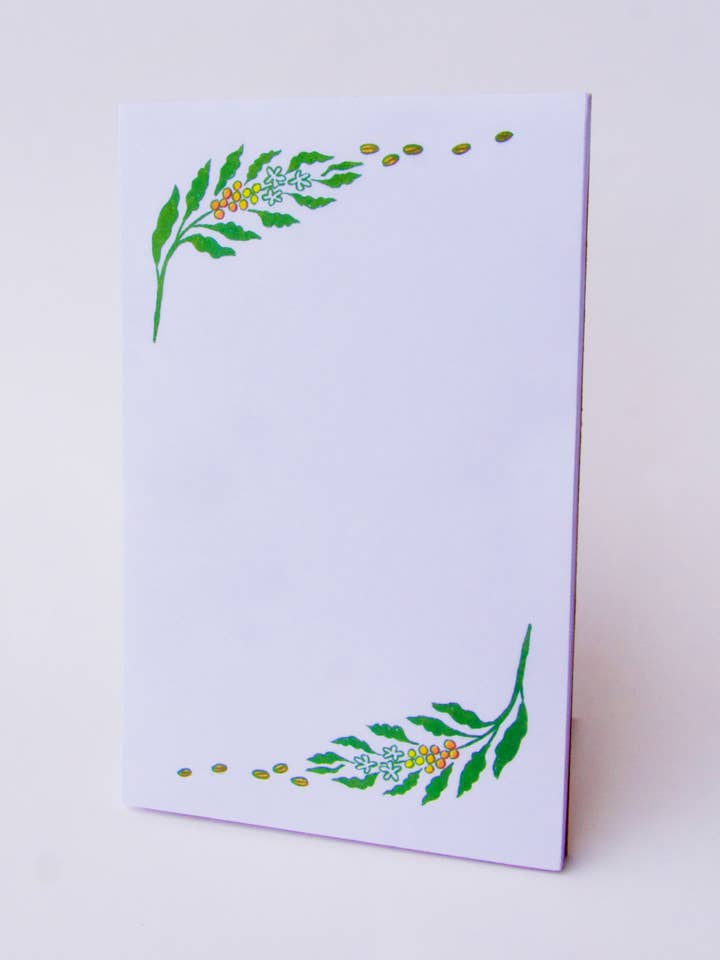 Kona Coffee Tear-Away Riso Notepad for wholesale by Pencil Urchin Press LLC