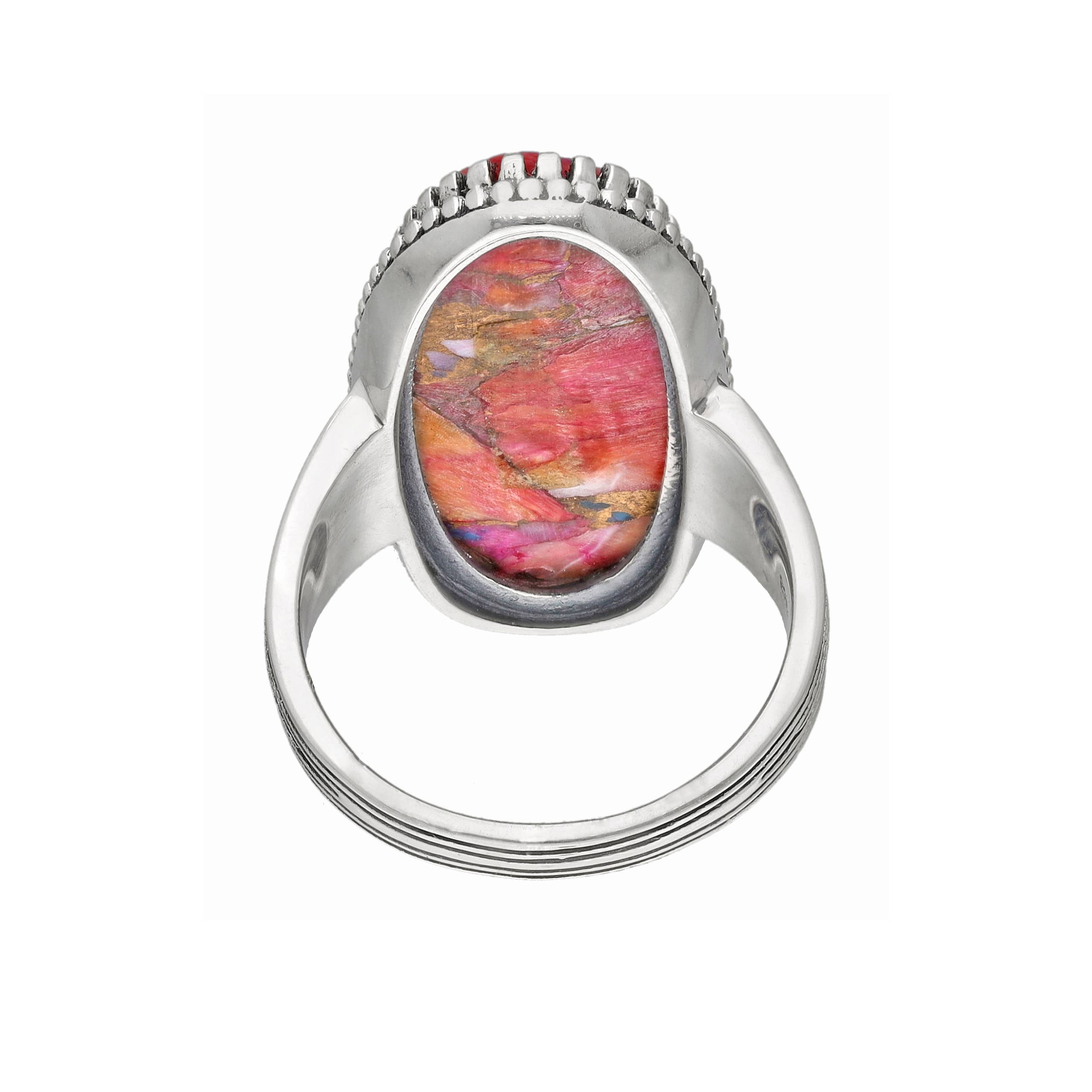 Tiramisu - Vente Bague de cocktail/de cérémonie - Bagues de déclaration en argent sterling 925 avec turquoise cuivrée d'huître3