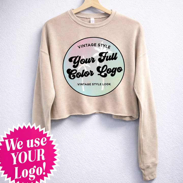 Votre PULL COURT avec LOGO ou Graphisme en COULEUR COMPLÈTE pour la vente par Nobullwoman Apparel