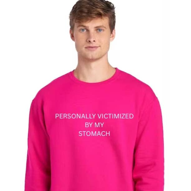 PERSONALLY VICTIMIZED CREWNECK for wholesale by Midwest Prints