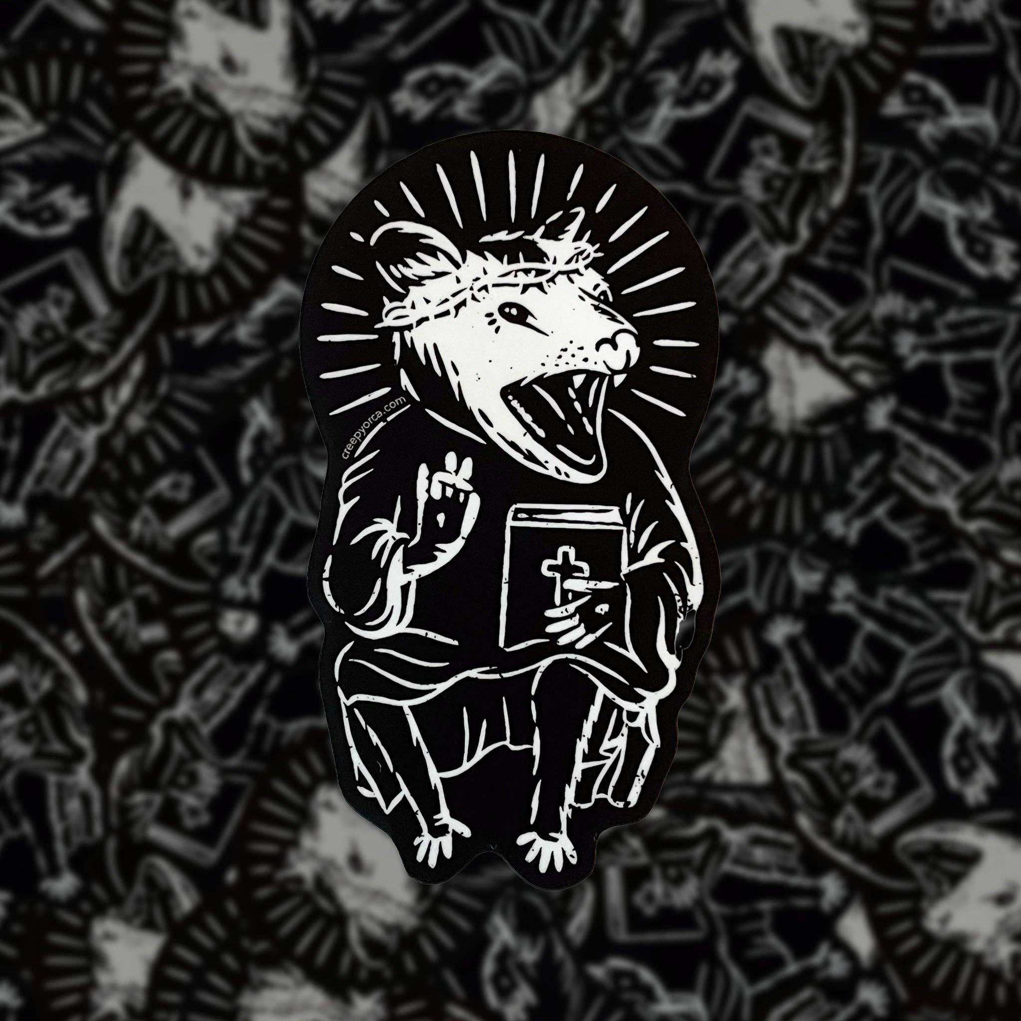 Creepy Orca Supply Company - Wholesale Sticker - Eat Trash Praise Jesus Die Cut Sticker1