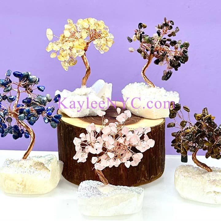 KayleeNYC - Wholesale Spiritual Stone/Crystal - Bonsai Tree with Angel Aura Base Crystal Healing1
