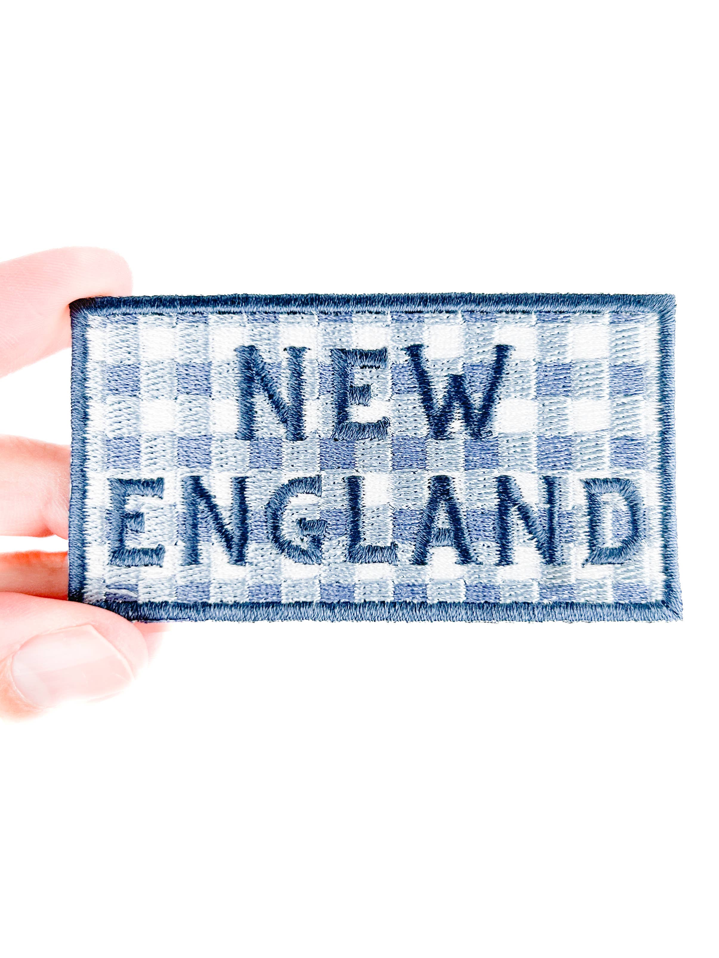 Field Trip Threads - Wholesale Patch - New England Patch – Blue Gingham Embroidered Iron-On