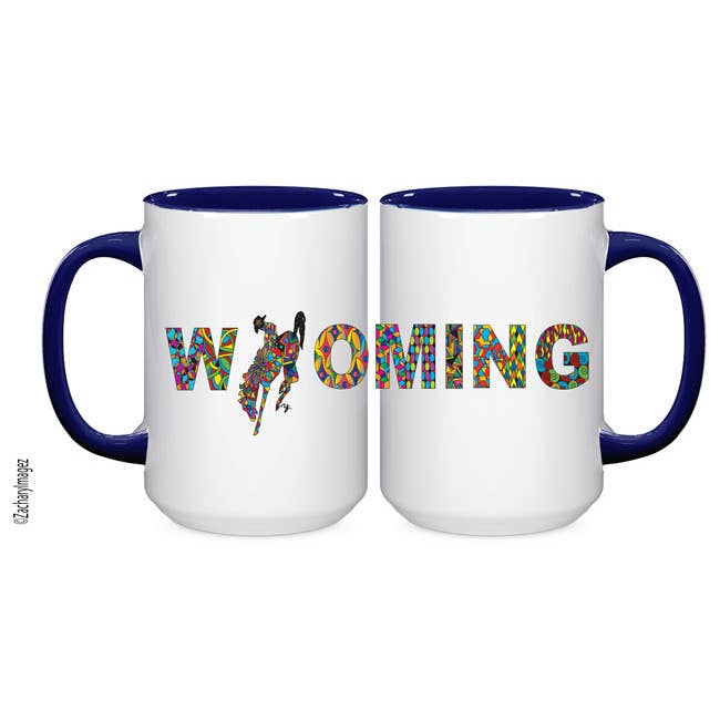 Tasse en céramique colorée Wyoming 15 oz pour la vente par Zachary Imagez