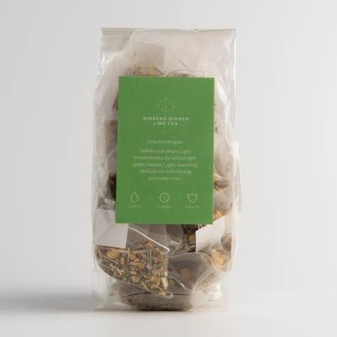 Ginseng Ginger & Lime Herbal Tea for wholesale by Zig Zag Tea