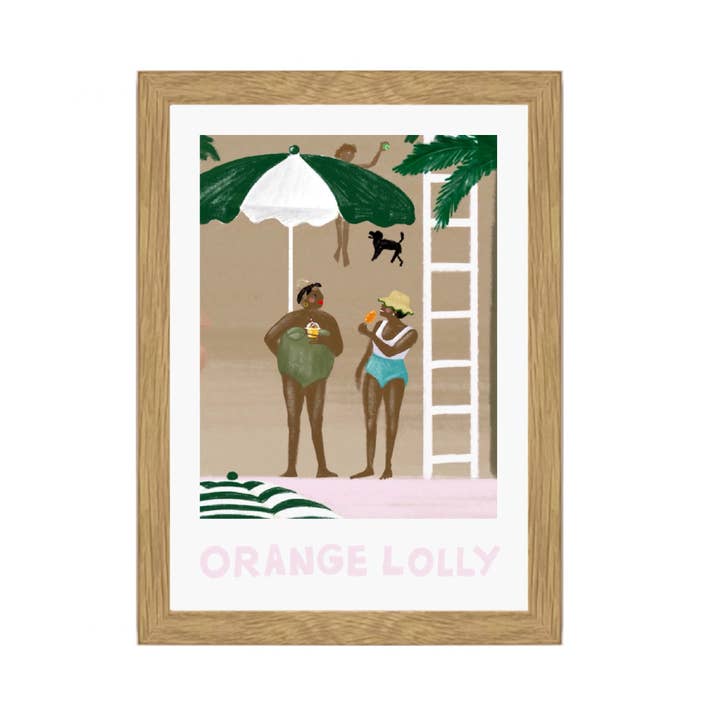 MINI ORANGE LOLLY FRAMED PRINT for wholesale by Meloo