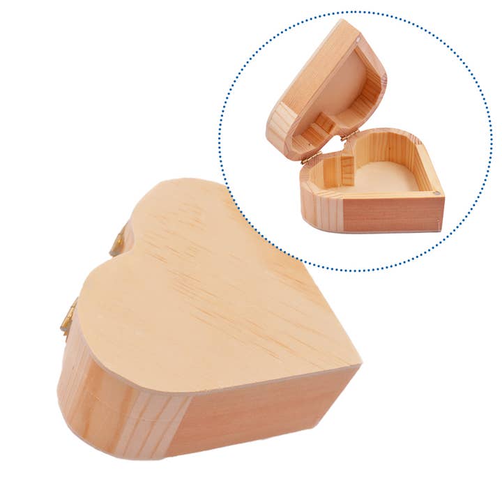 Wooden Jewelry Box-Heart shape for wholesale by Angels Craft