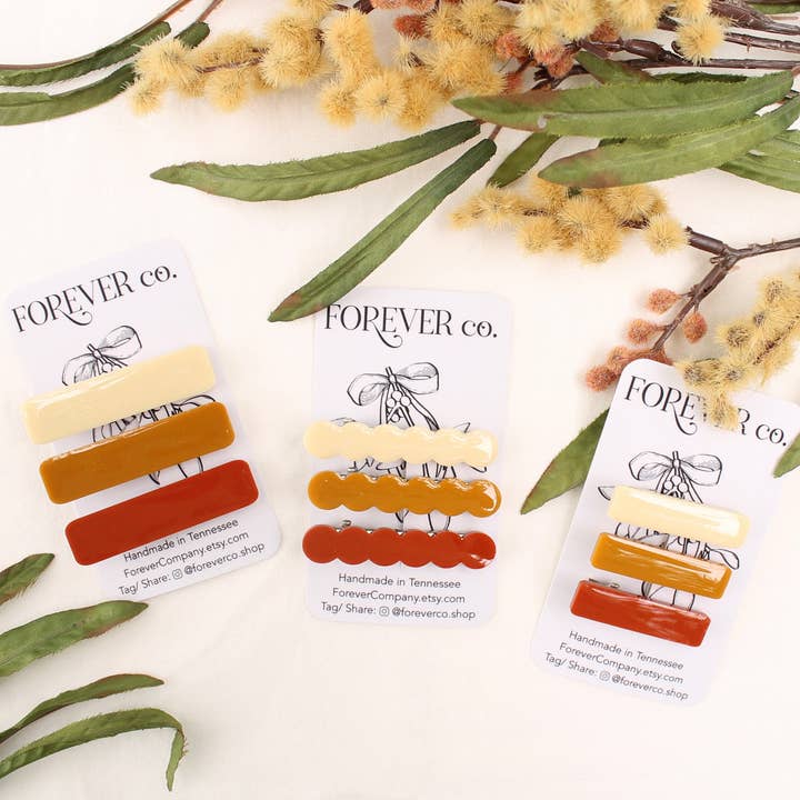 Sunburst Resin Haarspeldjes: Cream Goldenrod Terracotta voor wholesale door Forever Company