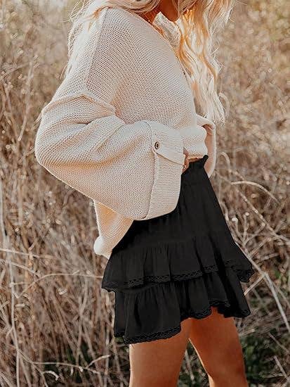 Suhkasana - Wholesale Skirt - Women's - Women's High-Waist Layered Cake Skirt – Summer Casual Mini Skirt15