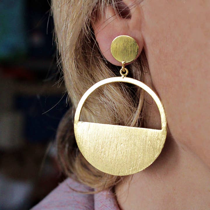 Boucles d'oreilles ORIZZONTE plaquées or pour la vente par LA MAR