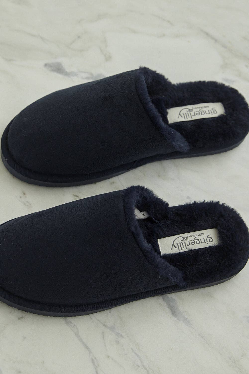 Gingerlilly - Wholesale Slippers - Women's - Mock Suede Slipper - St Moritz Grey Navy Pink2