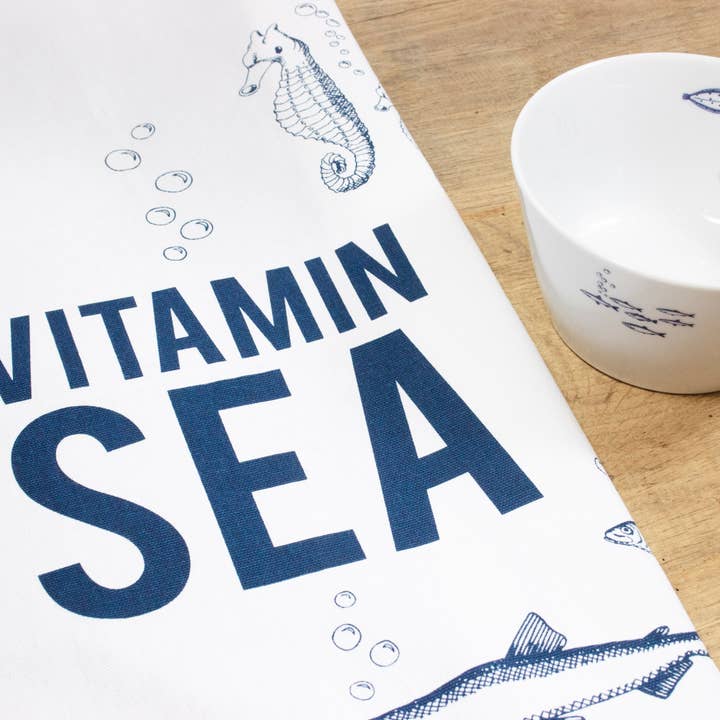 Bow & Hummingbird - Wholesale Tea Towel - Maritime Tea Towel Vitamin Sea