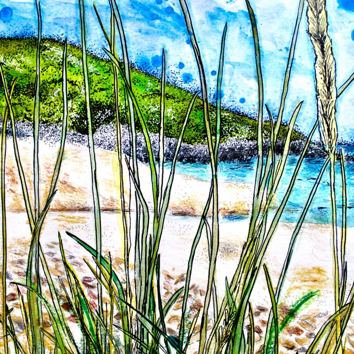 Garry Beach, Ilha de Harris, Cartão de Saudações Hébridas Externas por atacado de Hannah Robinson Illustrations