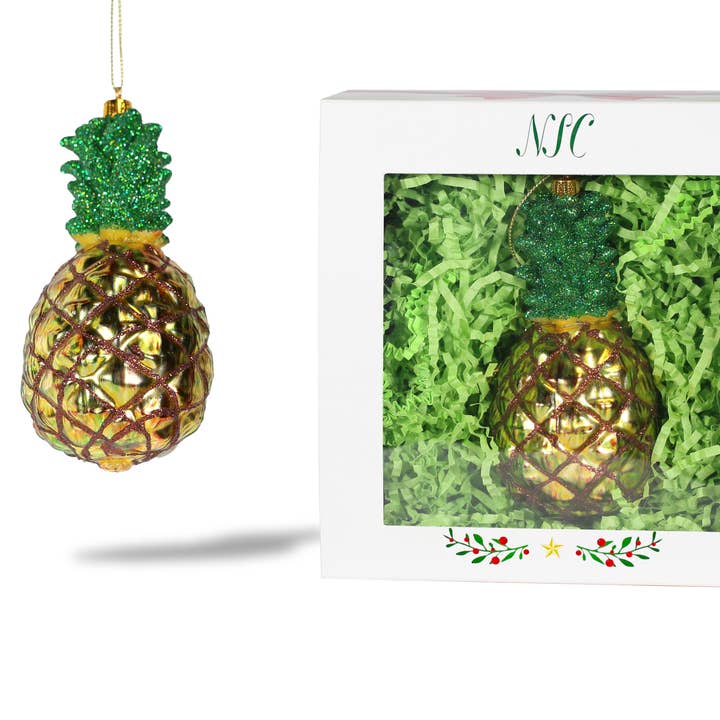 North Star Christmas | Pineapple Glass Ornament for wholesale by North Star Christmas
