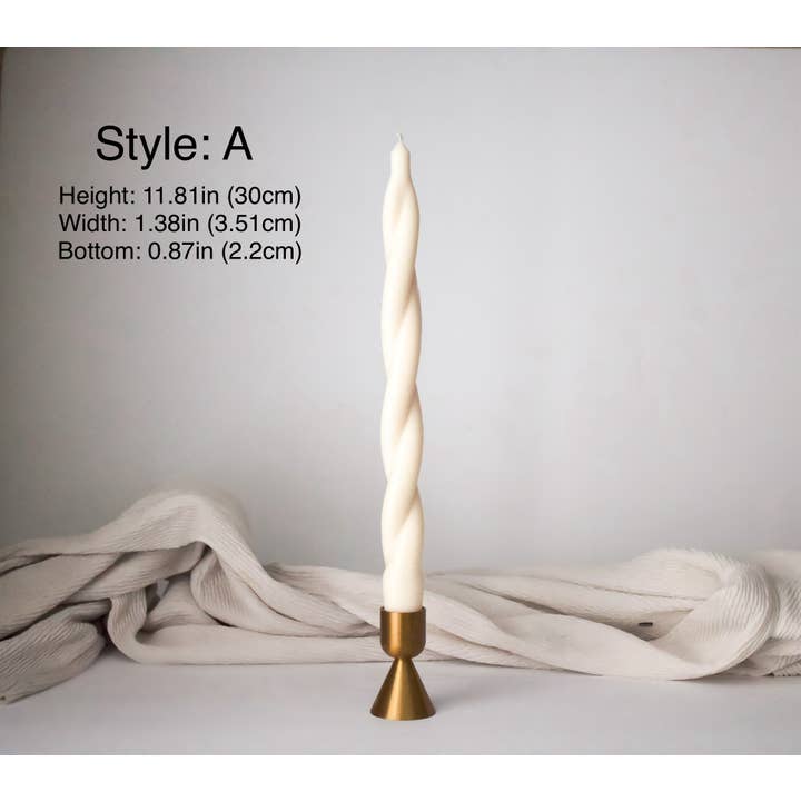 MarneyAsh - Wholesale Tapered candle/candlestick - Spiral Taper Candlesticks, Modern Soy Beeswax Taper Candles2