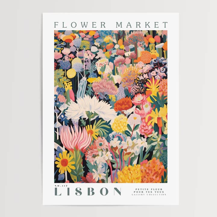 Póster del mercado de flores de Lisboa para venta al por mayor de Enchanted Sights
