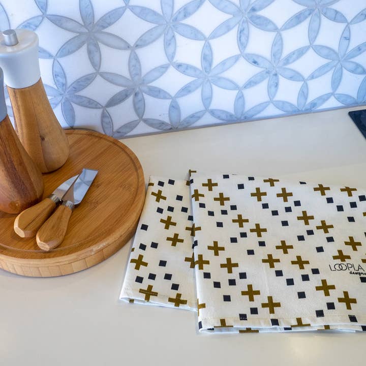 Loopla - Wholesale Tea Towel - Criss Cross Cotton Crepe Tea Towel2