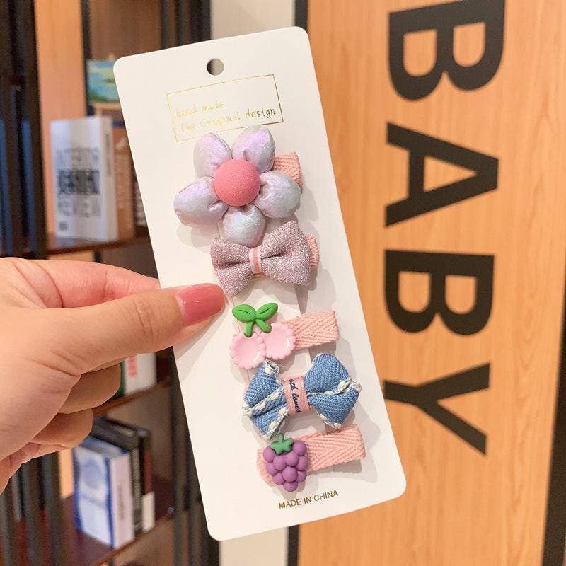 KiddieKickz - Vente Ensemble d'accessoires pour cheveux – enfant - Set de barrettes pour enfants en tissu1