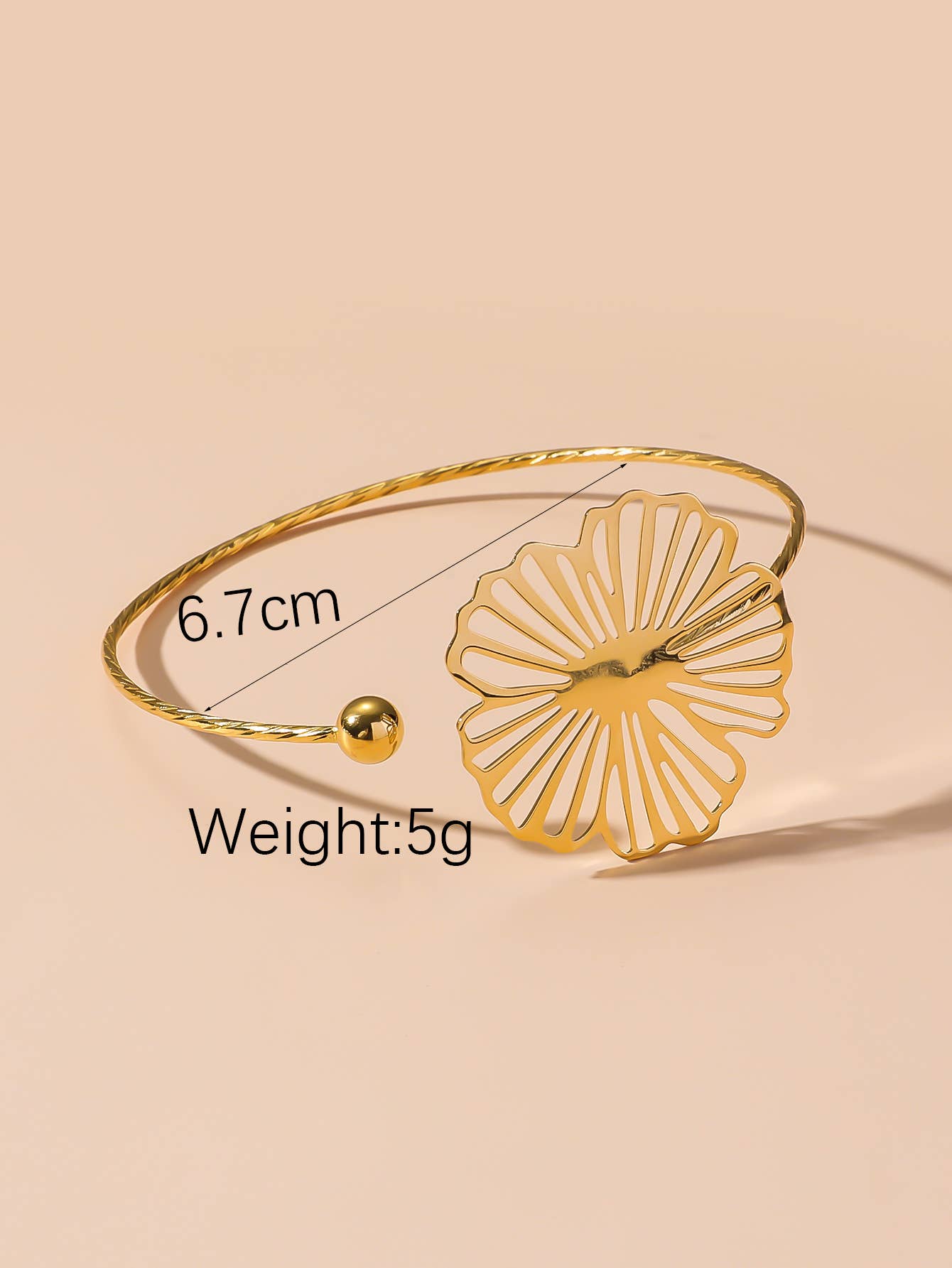 Blossom bijoux - Wholesale Cuff Bracelet - 24BRA104 Stainless Steel Open Soft Rigid Bracelet2