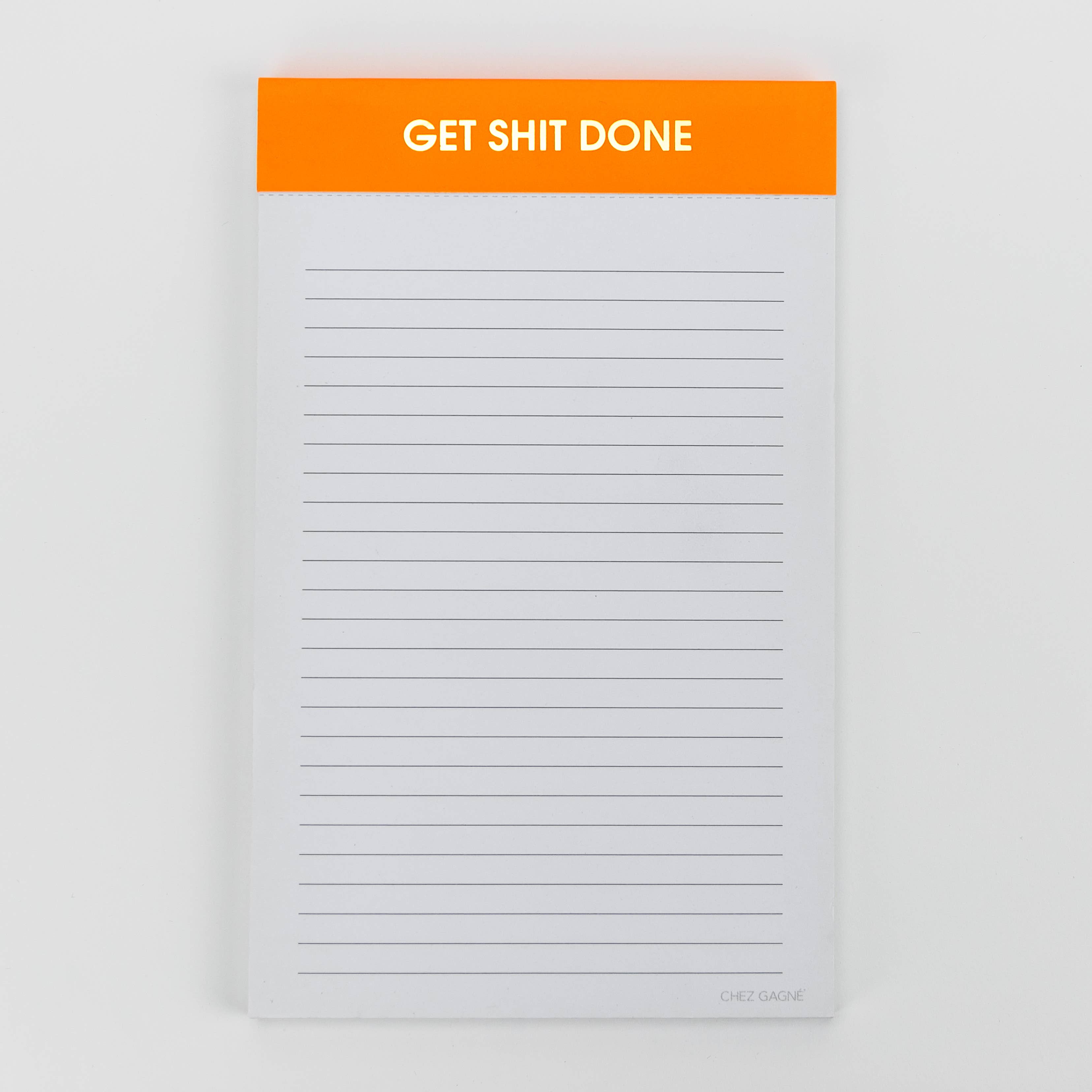 Chez Gagné – Engroshandel Notesblok – Get Shit Done - notesblok med linjer - klar orange - 65 pergamenterede sider - 13 x 20 cm8