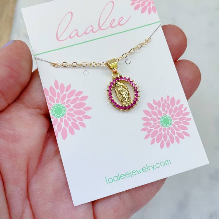 Laalee Jewelry - Wholesale Pendant/Charm Necklace - Crystal Virgin Mary Necklace, Religious Jewelry Gift