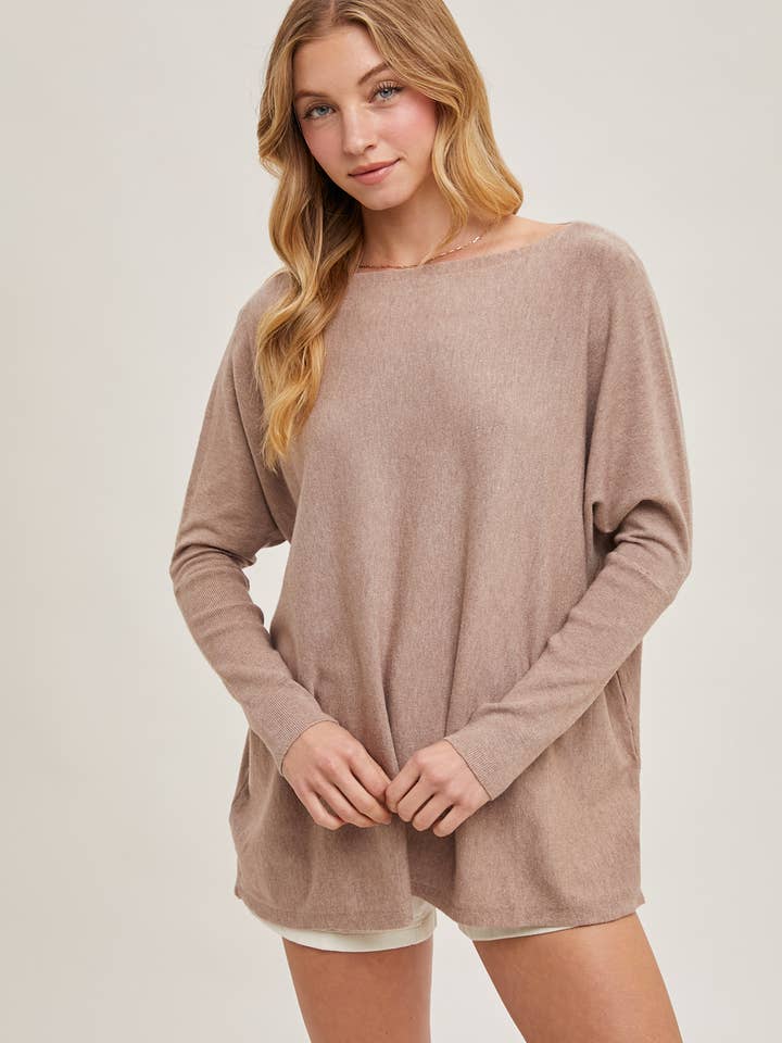 Bluivy - Wholesale Tunic - Women's - FLOWY BOATNECK DOLMAN TUNIC
