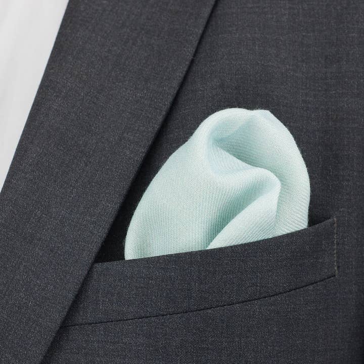 Baby Blue Wool Pocket Square for wholesale by Mrlapel