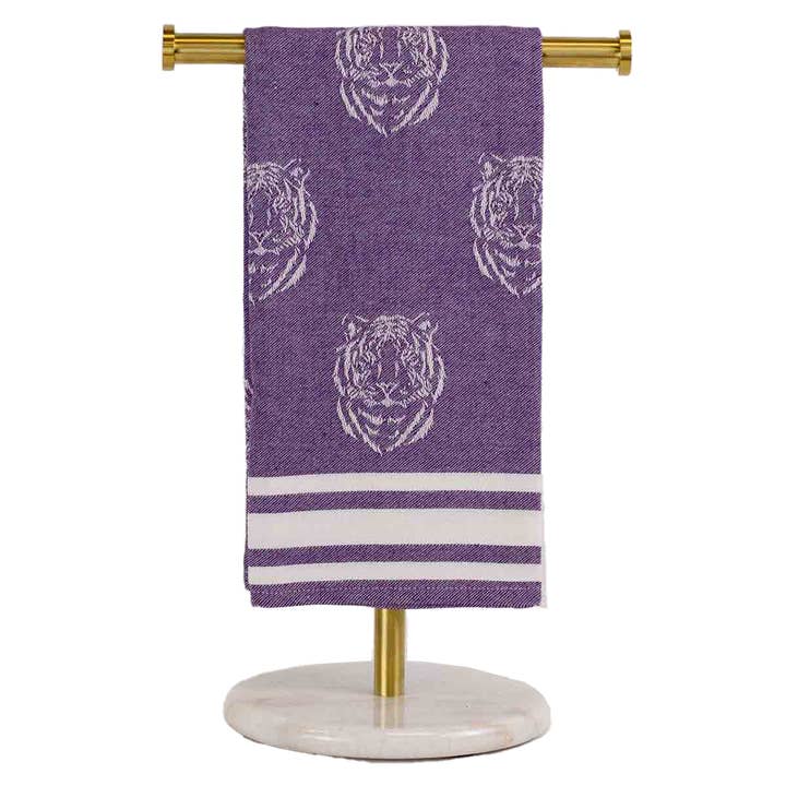 The Royal Standard - Wholesale Hand Towel - Jacquard Tiger Hand Towel Purple/White 20x28