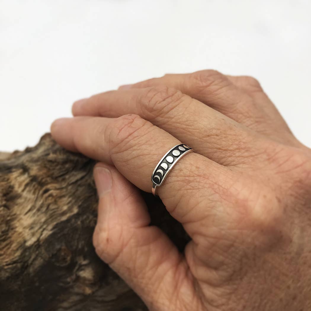 Nina Designs - Vendita all'ingrosso Anello midi/a fascia - Anello Fasi Lunari in Argento Sterling o Bronzo2