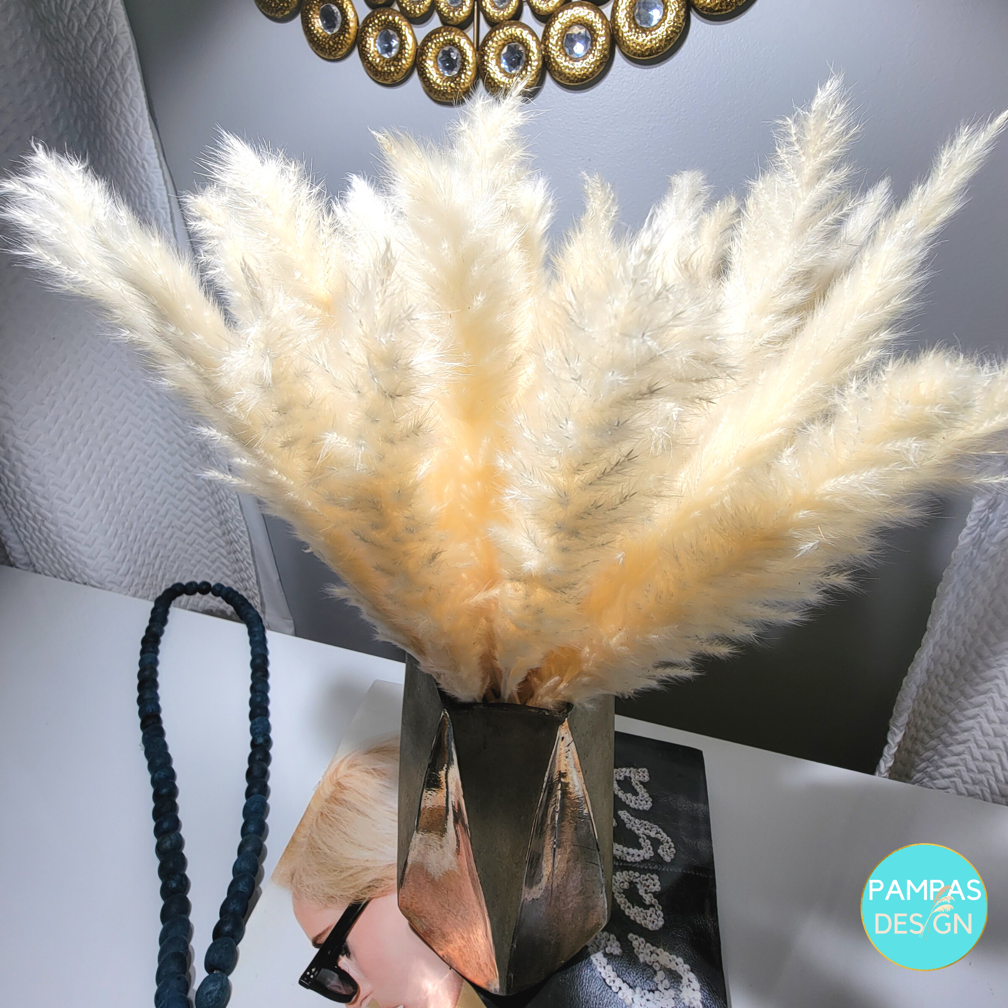 Pampas Design - Venta al por mayor Flores secas/prensadas - 30 Tallos de Pasto Pampas Azul Claro15