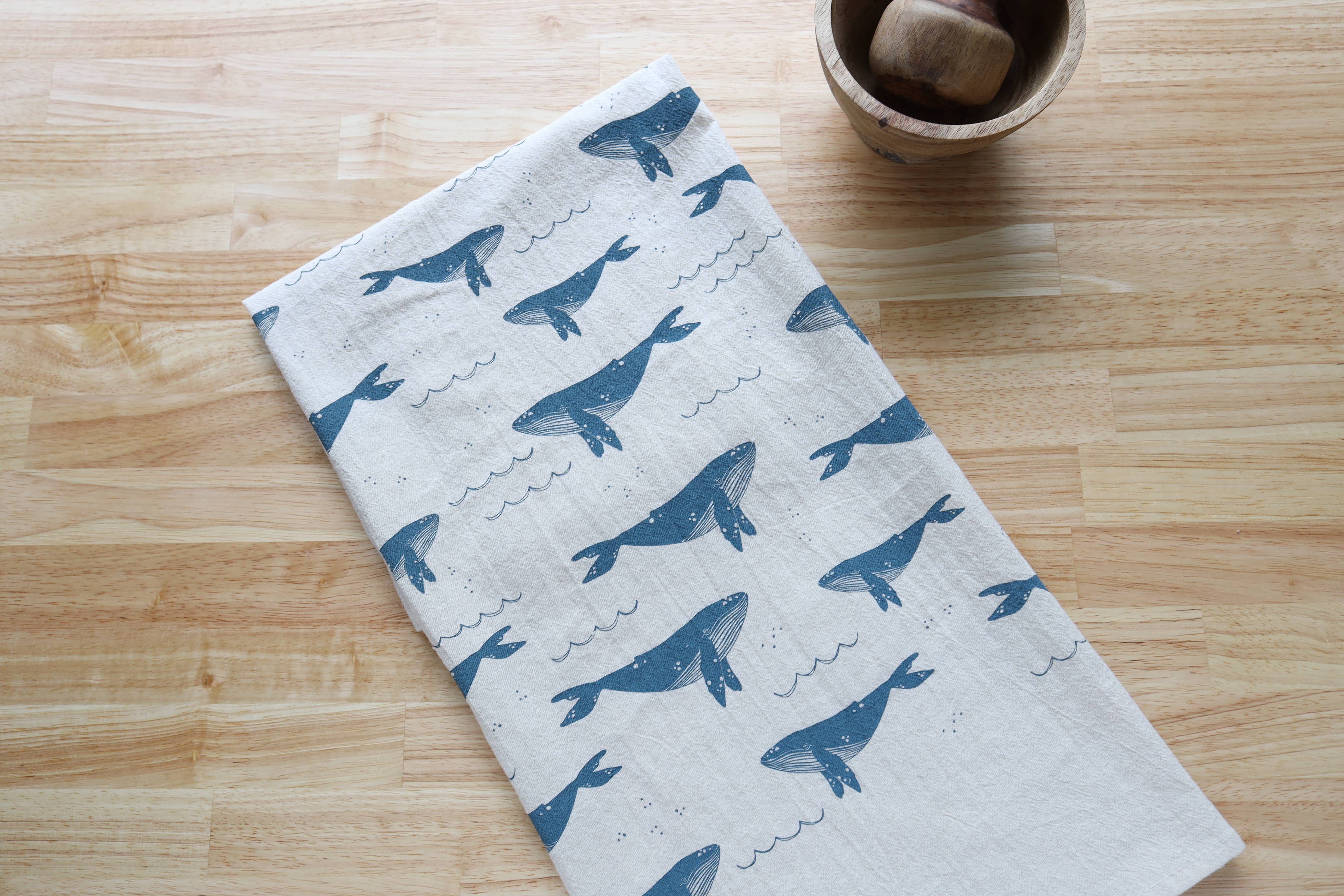 The High Fiber - Vente Torchons - *NOUVEAU* Torchons de Cuisine Baleine, Décor de Cuisine Côtier2