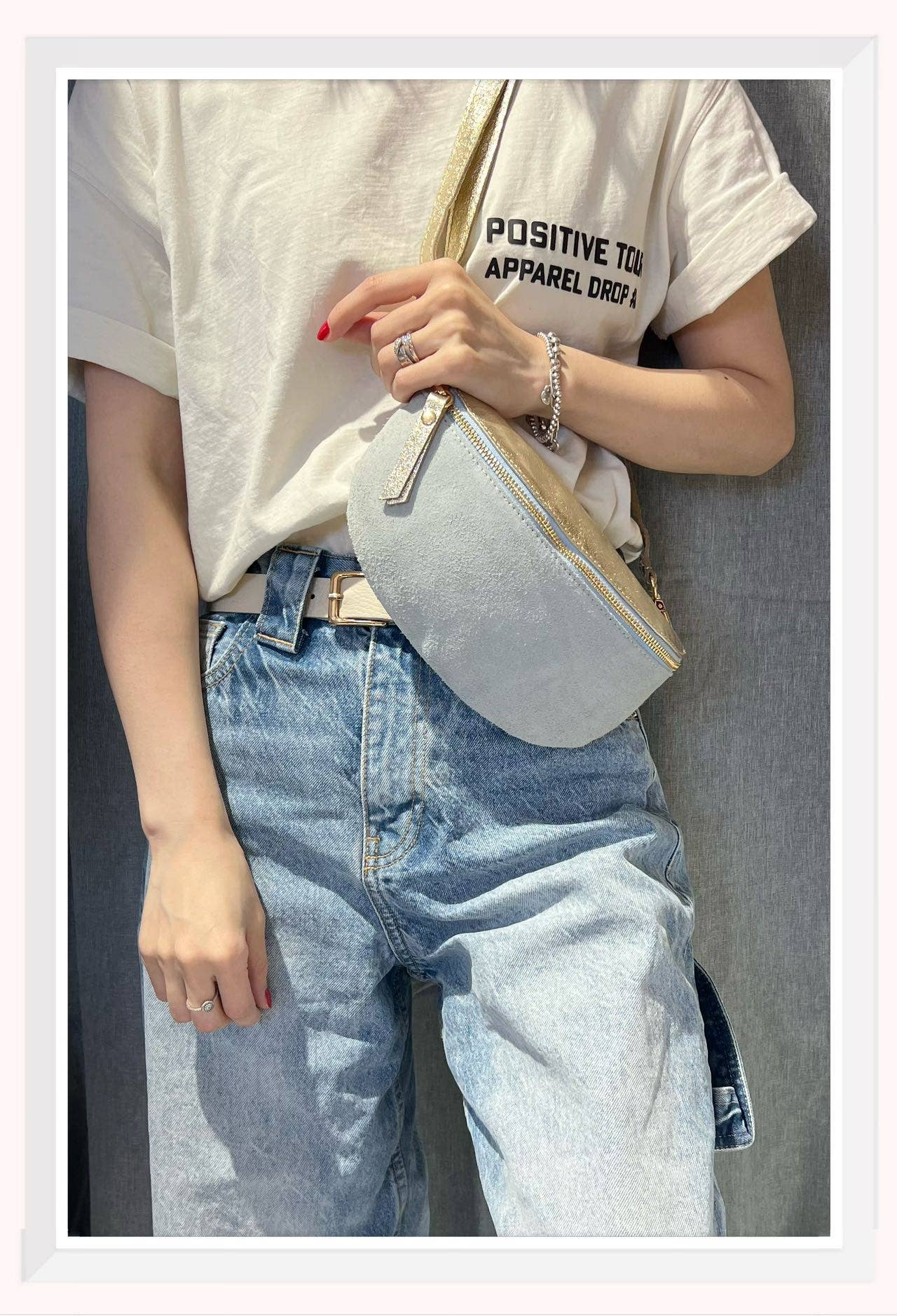 Z et Z - Wholesale Belt Bag - Women's - Small suede and iridescent leather fanny pack1