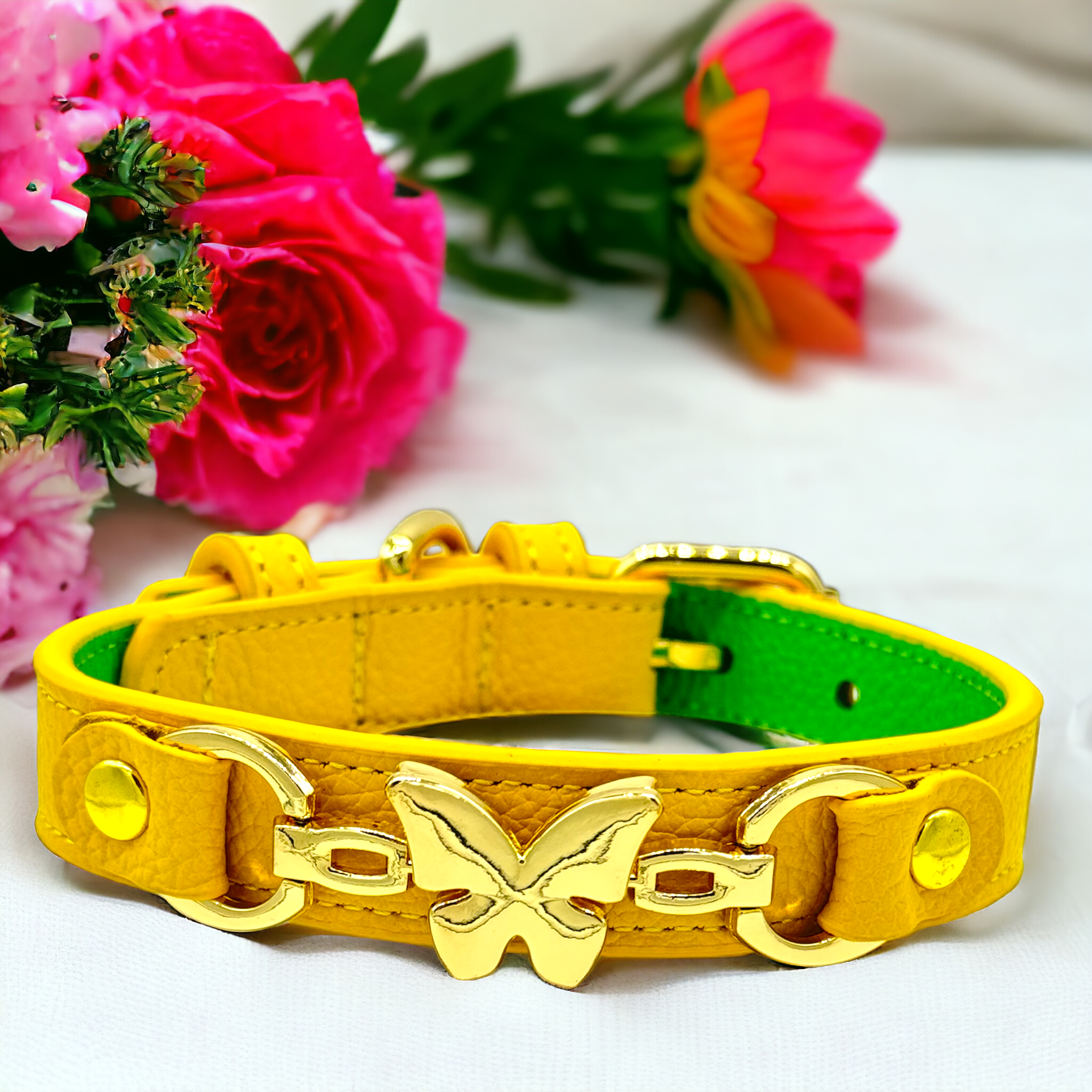 PupWiser - Wholesale Pet Collar - Dog - BUTTERFLY Handmade Leather Dog Collar5