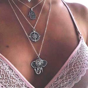 SILVER Bohemia Alloy Necklace Accessories for wholesale on Faire0