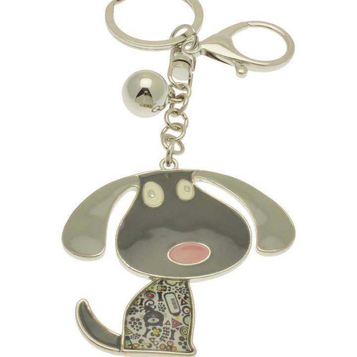 Grå hund nøglering for engroshandel hos Miss Milly Limited