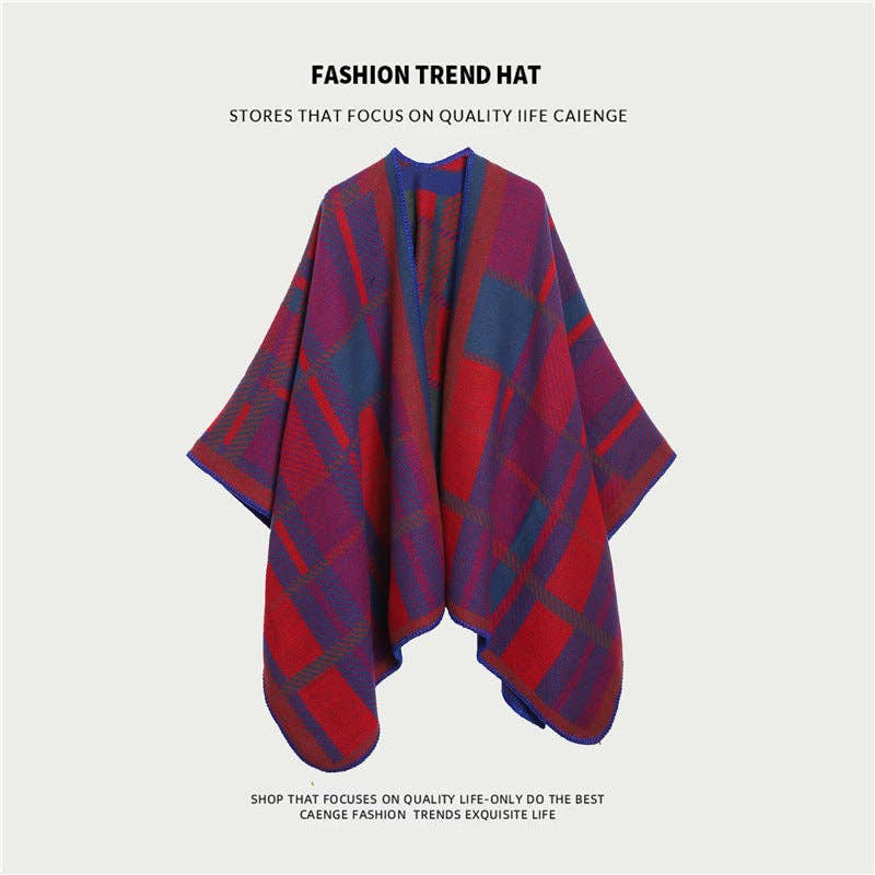 SueSilkHK – wholesale Cape – Women's – Ethnic Style Women's Shawl, Thickened Cape Coat for Autumn and Winter, Travel Photography Split Cloak12