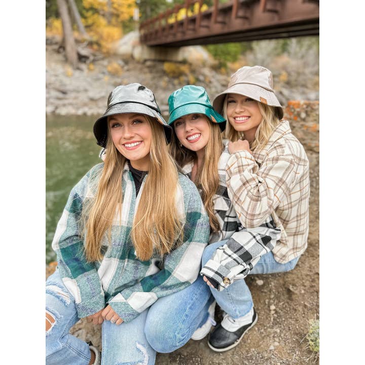 C.C Beanie - Wholesale Bucket Hat - Women's - Vegan Leather C.C Bucket Hat BK4038