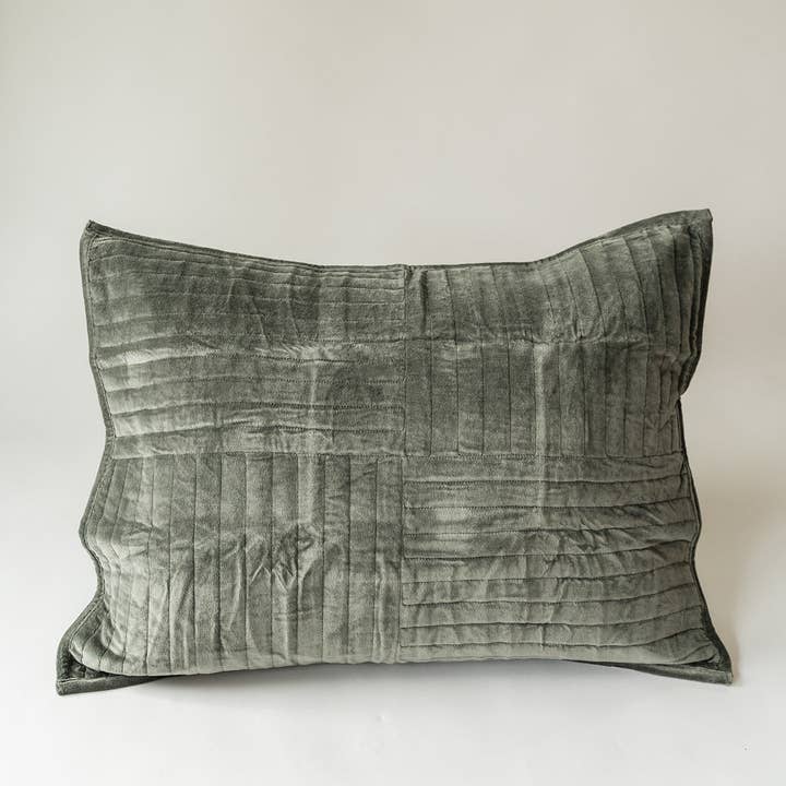 Channel Grid Velvet Sham for wholesale by Co.House Designs