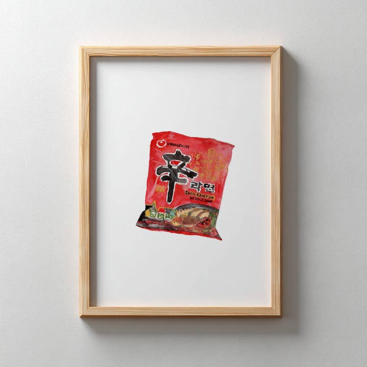 Shin Ramyun (los únicos hombres que me interesan son los fideos) - Impresión artística para venta al por mayor de Big Bite Studios