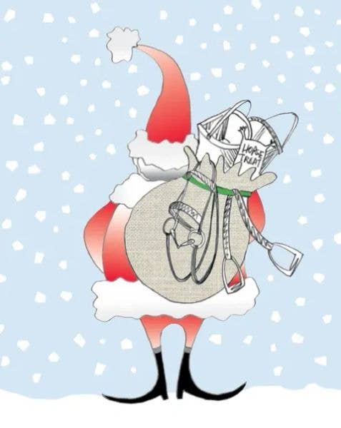 Horse Hollow Press / Fun & Slightly Offensive Cards/Stickers - Wholesale Christmas Card - Horse Boxed Christmas Cards / Tack Filled Bag / 8 Holiday 
5