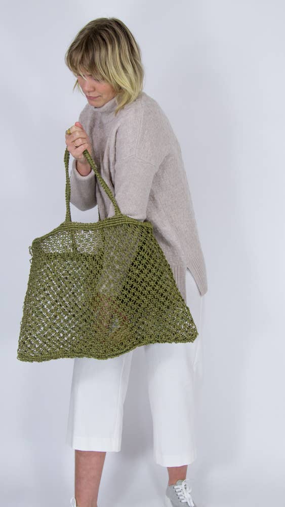 Apple Green Duck - Wholesale Grocery/Shopping Bag - Jute String Shopper4