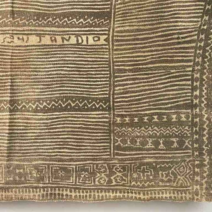 The Niger Bend - Wholesale Tapestry/Textile - Vintage Traditional Bogolan Mudcloth Mali African Textile | 51 x 37"7
