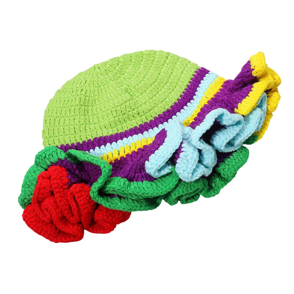 Sensibling Corp. – wholesale Beanie – Women's – Colorful Crochet Ruffle Hat2
