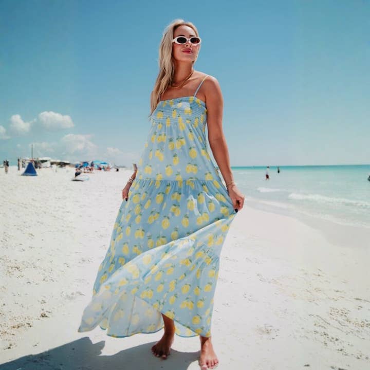 Zesty Lemons Easter Summer Maxi Dresses for wholesale by Katydid