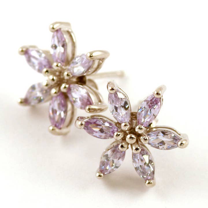 Silver earrings with cubic zirconia for wholesale by TreJ of Sweden